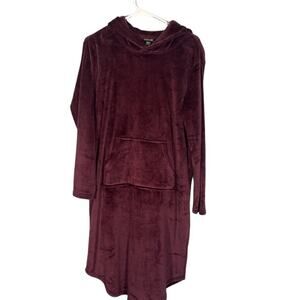 32 Degree Heat Wine Hooded Heavy Lounge Cozy Sleepwear Snuggy Robe Women Sz S/M
